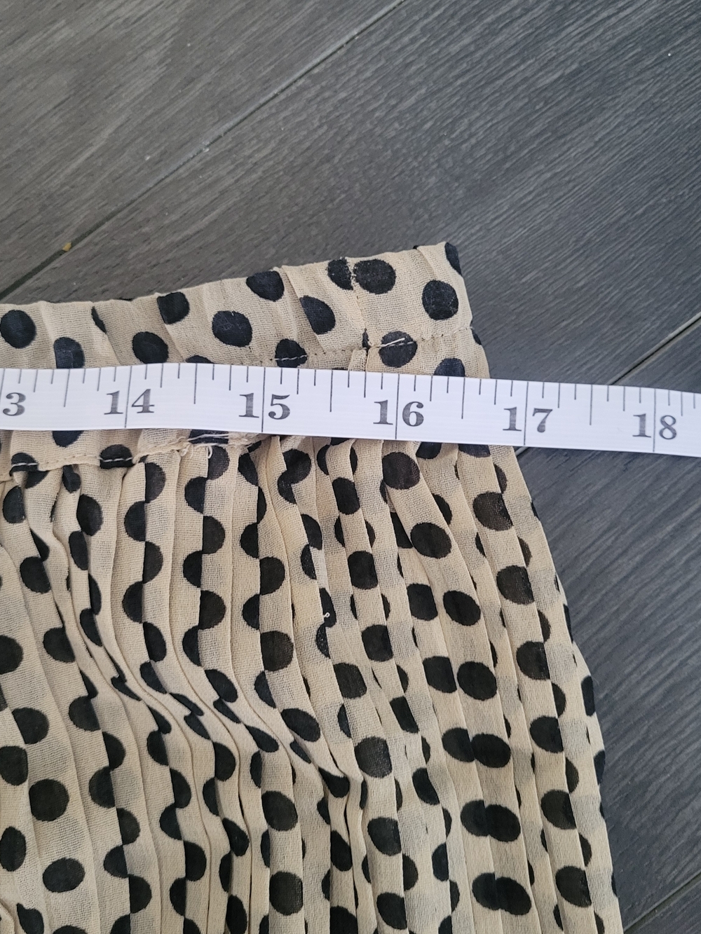 🎈NWT MANGO MNG Suit Polka-Dot Beige Maxi Skirt Pleated Size L Feminine - Picture 9 of 11